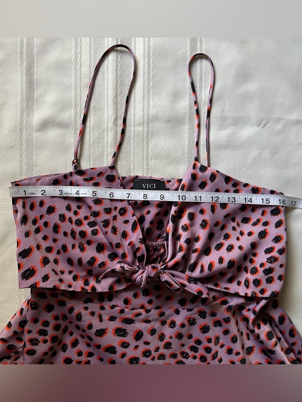 Vici Pink & Black Leopard Print Cutout Knot Maxi Dress Size L - Picture 8 of 12